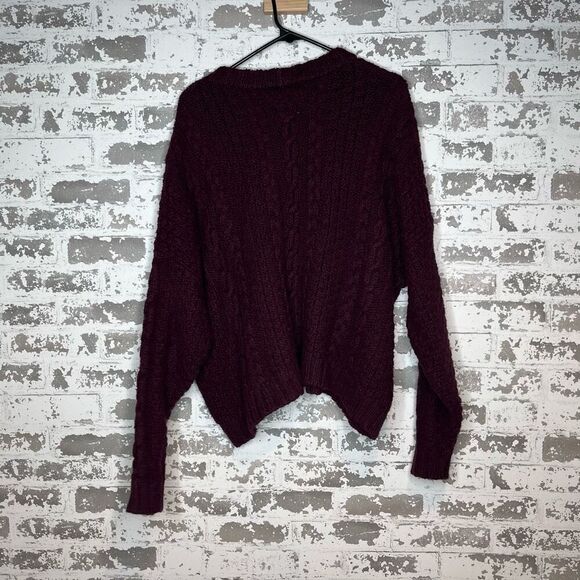 Aerie | women purple cropped knitted sweater - Picture 7 of 9